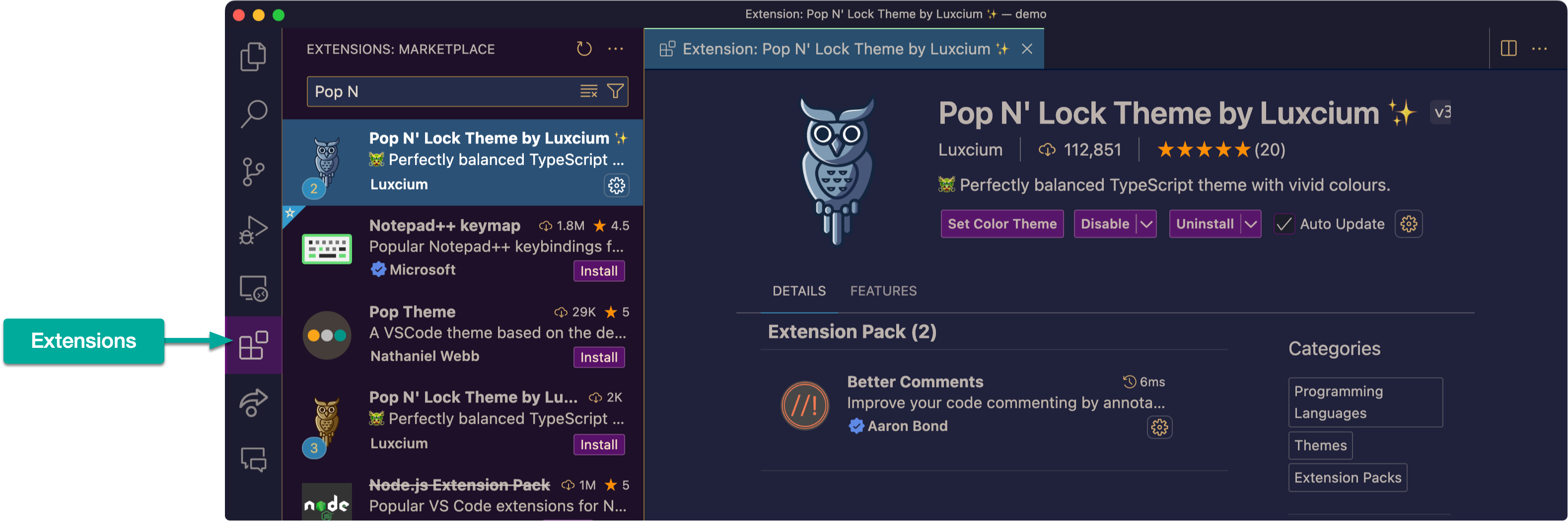 Pop N Lock Theme in VSCode